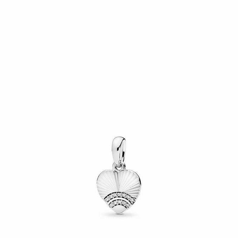 Pandora Fan Of Love Pendant - Sterling Silver/Cubic Zirconia - Canada | JW9942KG